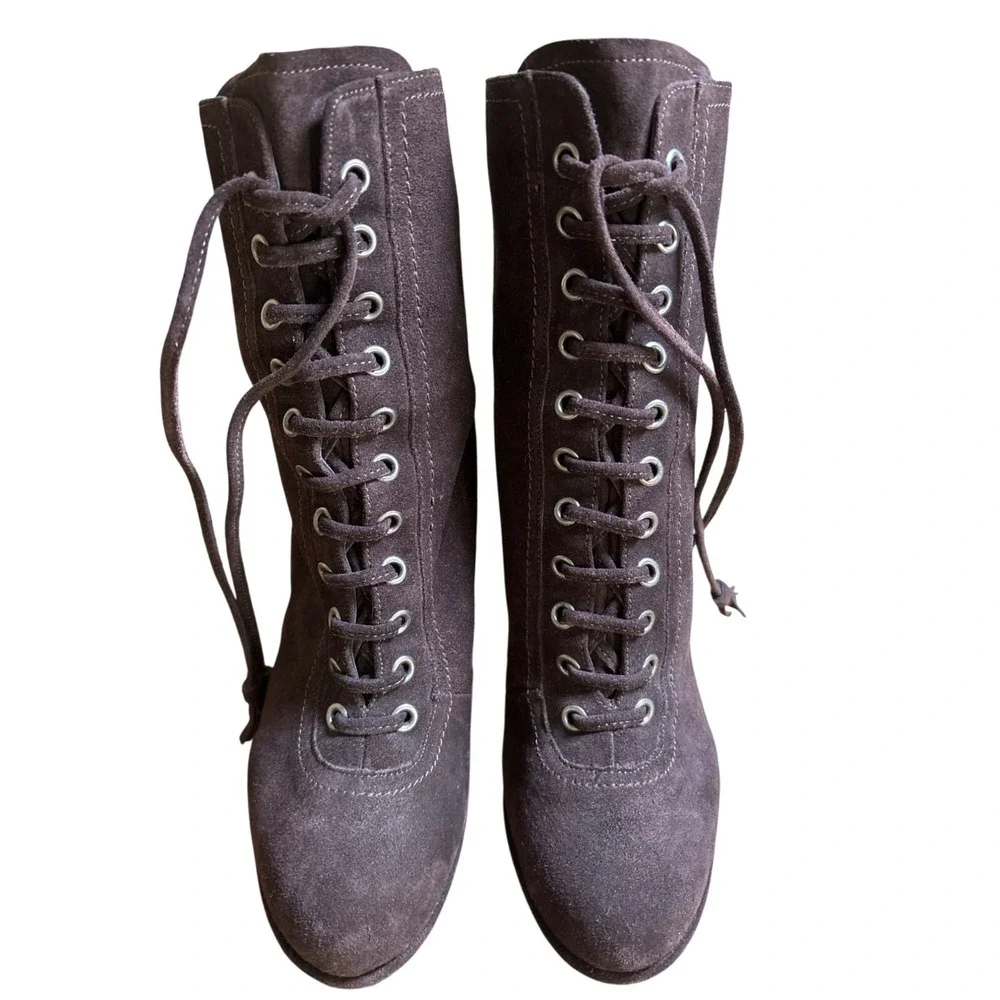 AllSaints Grimsby Size Euro 40 / US 9 Women's Lace Up Boots‎ Booties Heels Brown